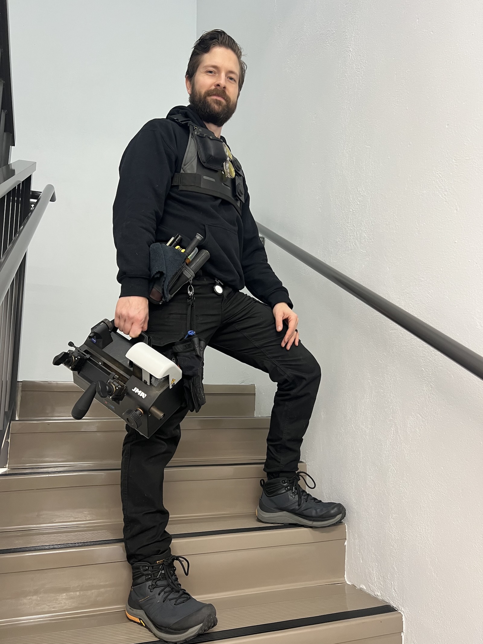 Stairwell and door hardware detail